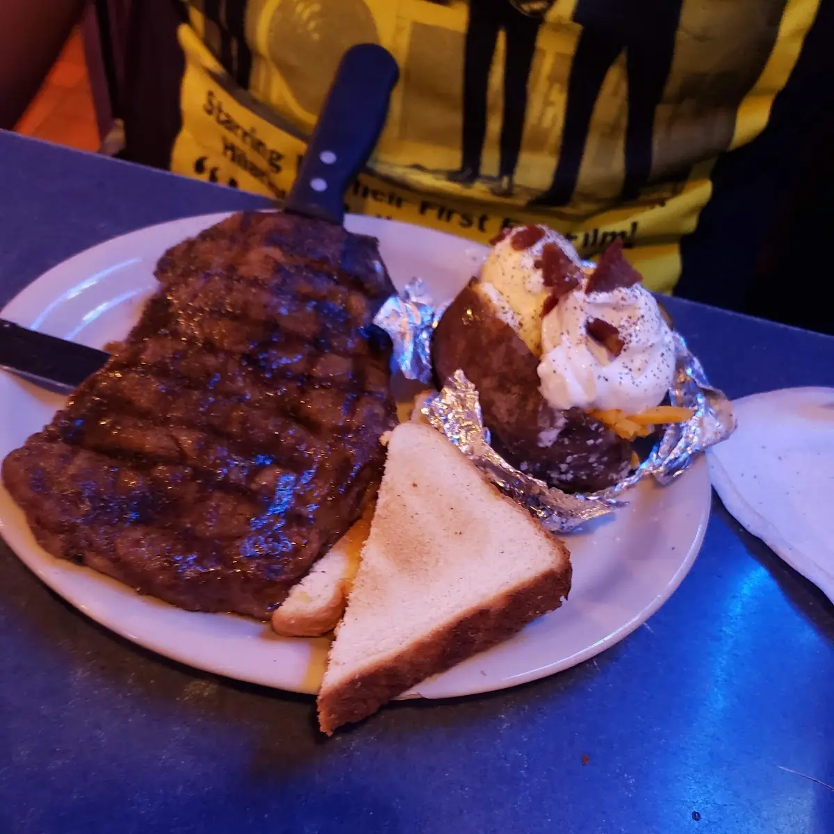 Ribeye with Loaded Baked Potato