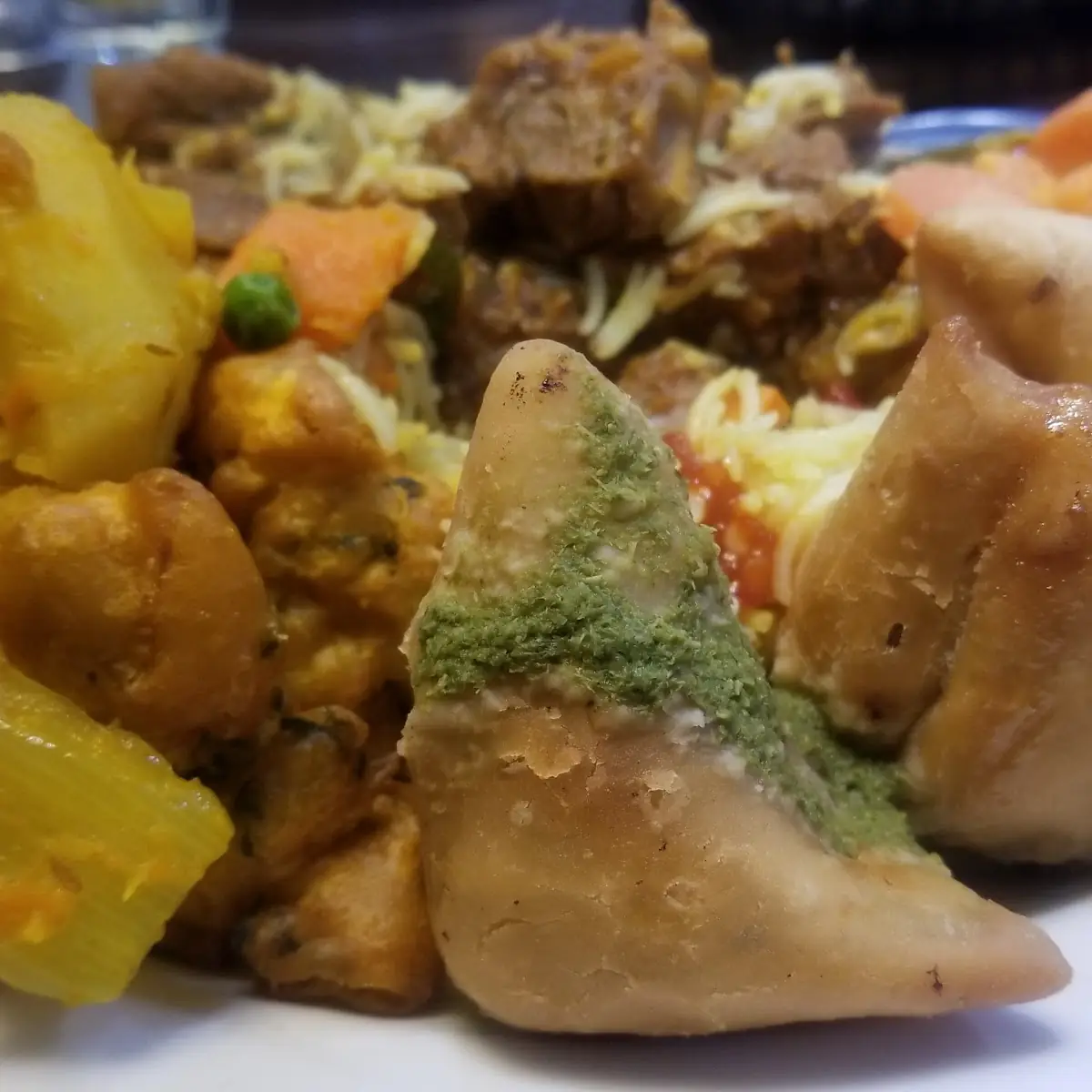 Samosa Goat Curry Vegetable Pakora Vegetable Curry