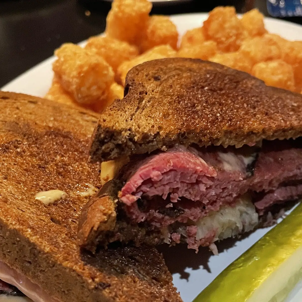 Pastrami Reuben with Tots