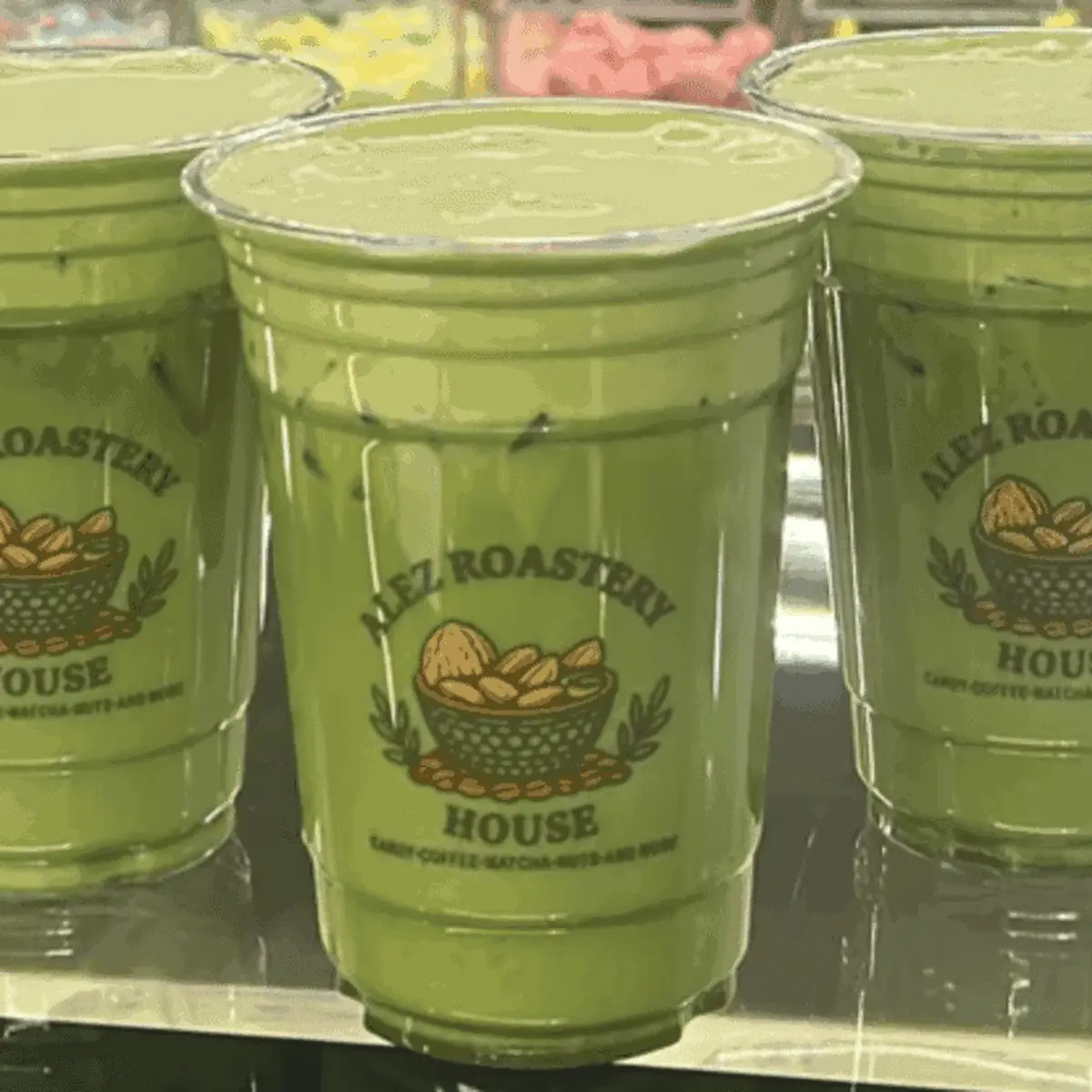 Iced Matcha Latte in Cup