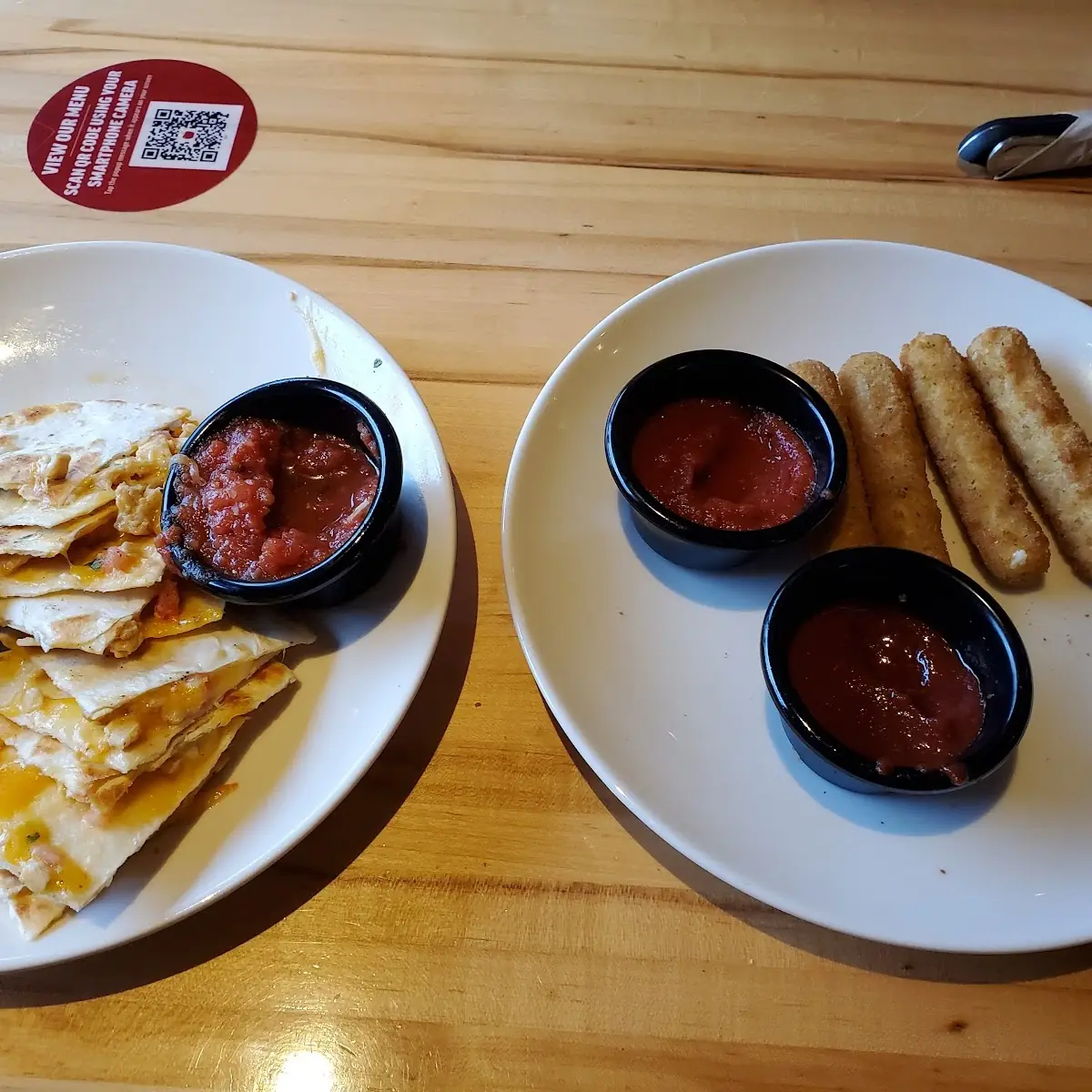 Quesadilla and Mozzarella Cheese Sticks