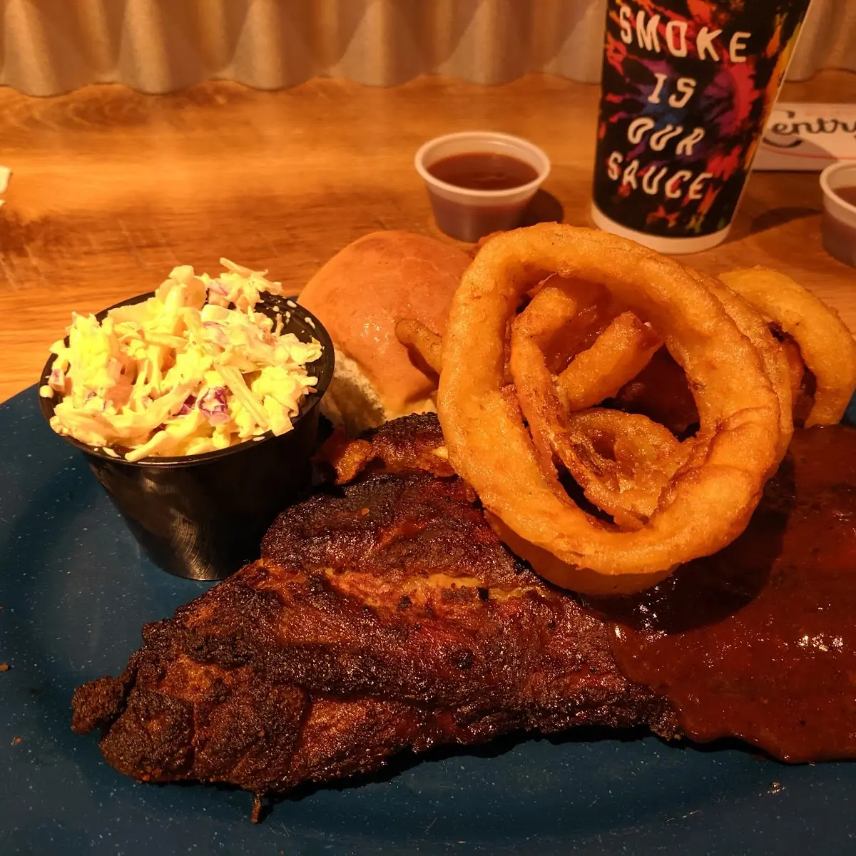 Half Rack of Ribs with Onion Rings