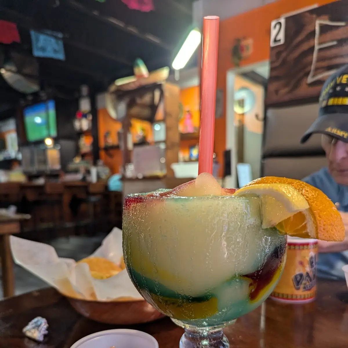 Rainbow Margarita with Chips Salsa