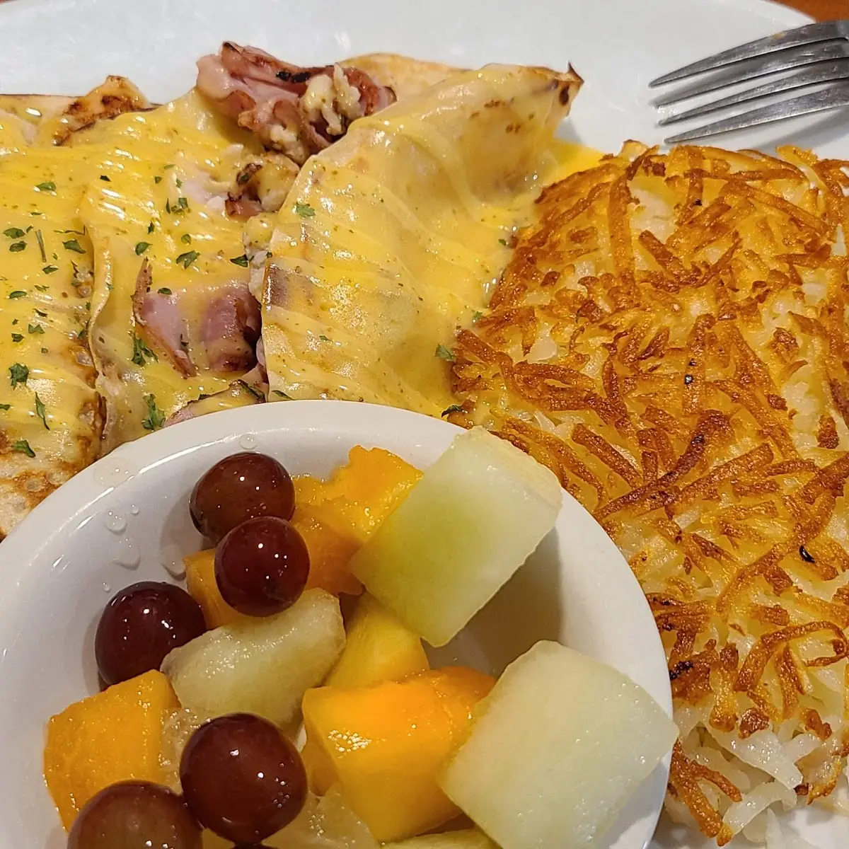 Ham and Cheese Omelette with Pancakes