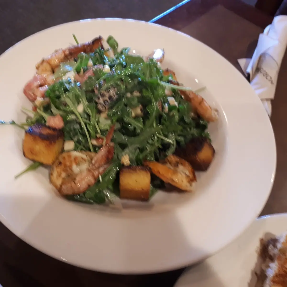 Shrimp & Arugula with Sweet Corn