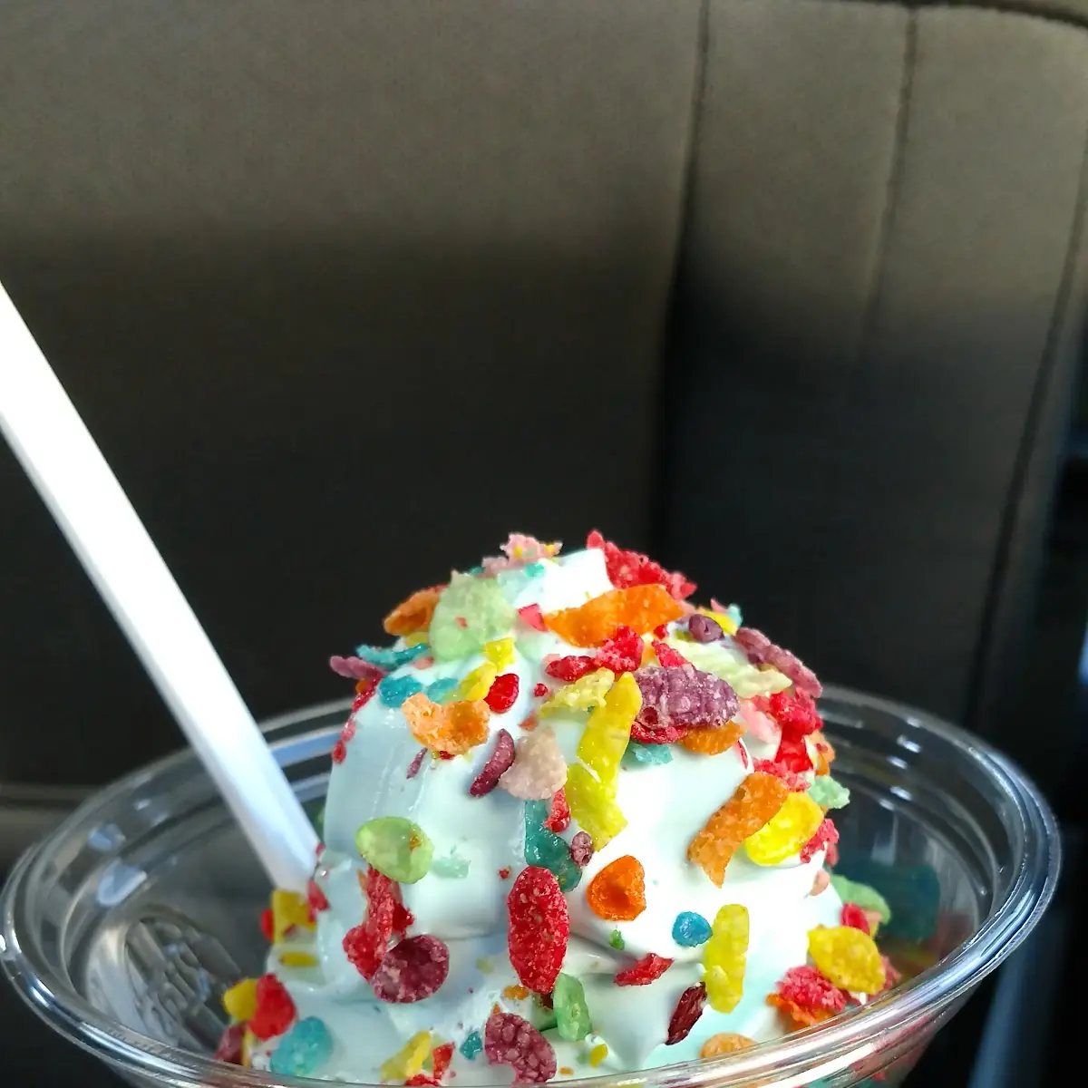 Cotton Candy Custard Topped with Fruity Pebbles