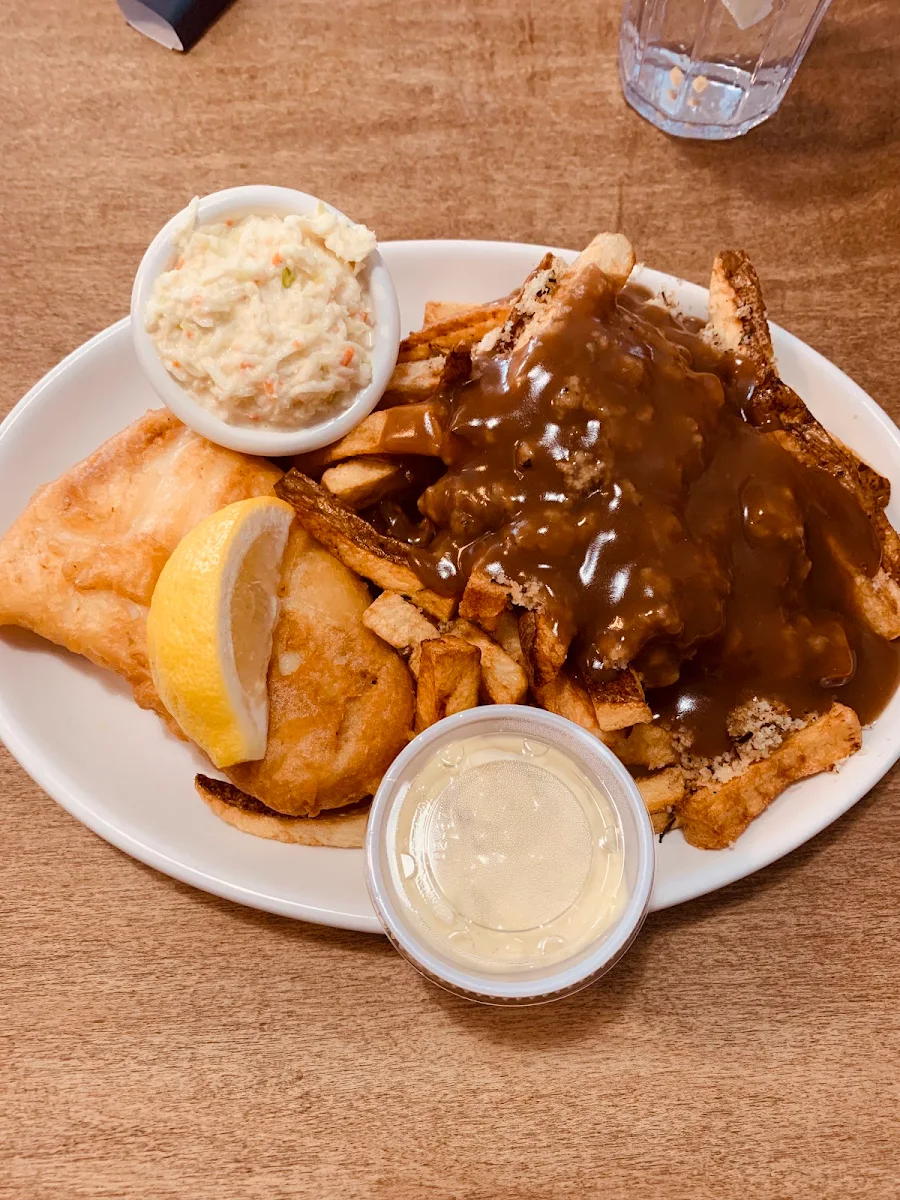 Halibut with Fries and Fixings