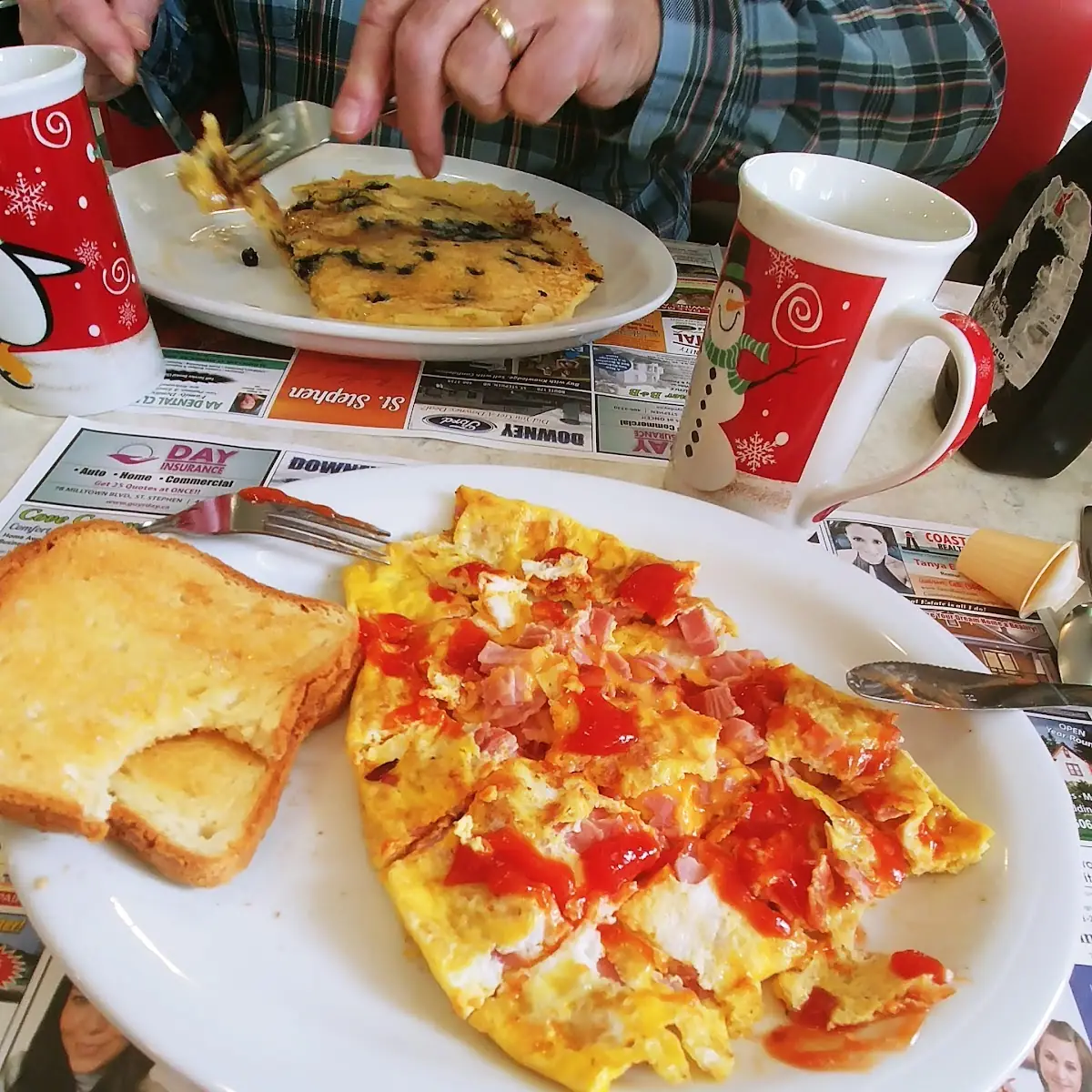 Ham & Cheese Omelette with Gluten Free Bread