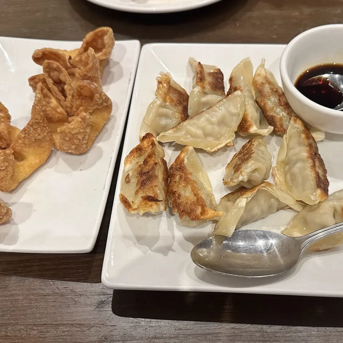 Crab Rangoon and Potstickers