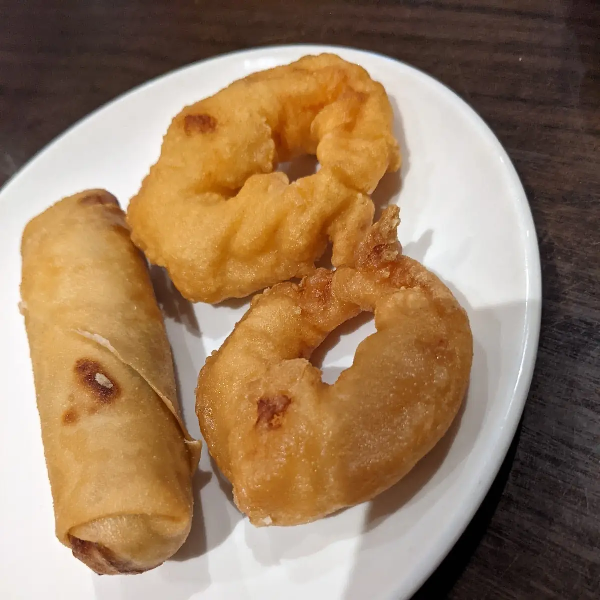 Egg Roll and Fried Shrimp