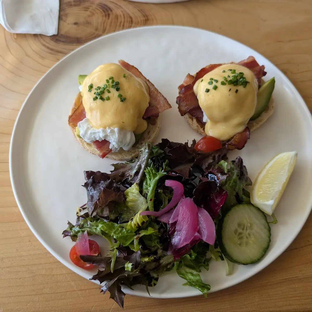 Avocado Bacon Eggs Benedict Breakfast
