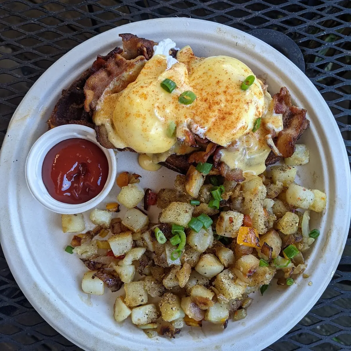 Crab Egg Benedict on Waffle