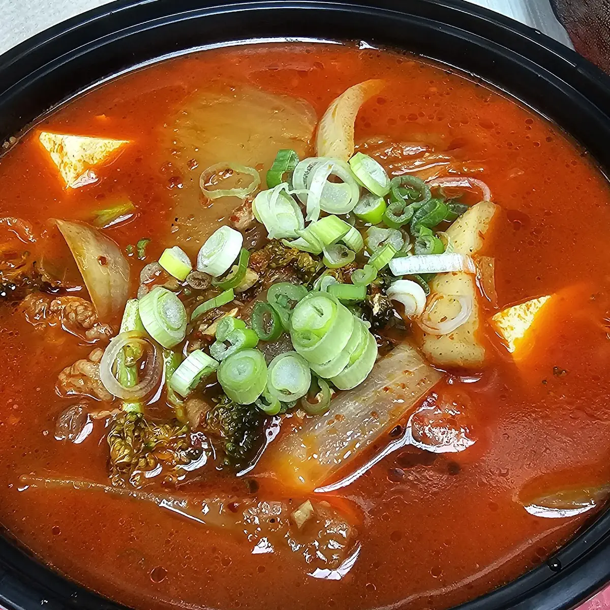 Kimchi Jjigae with Spam Sausage Bacon and Tofu