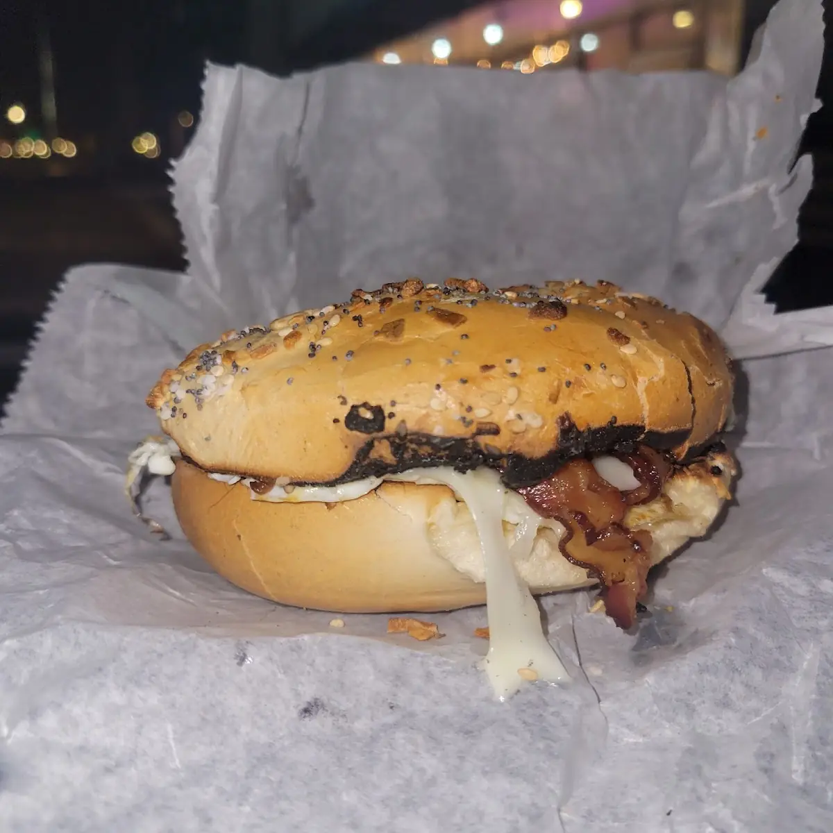 Bacon Egg and Cheese on an Everything Bagel