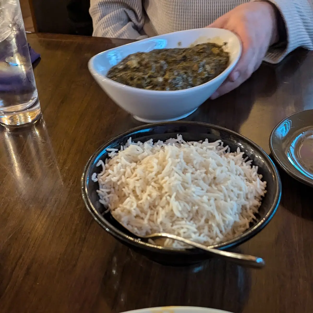 Makhani Paneer Rice and Chicken Saag