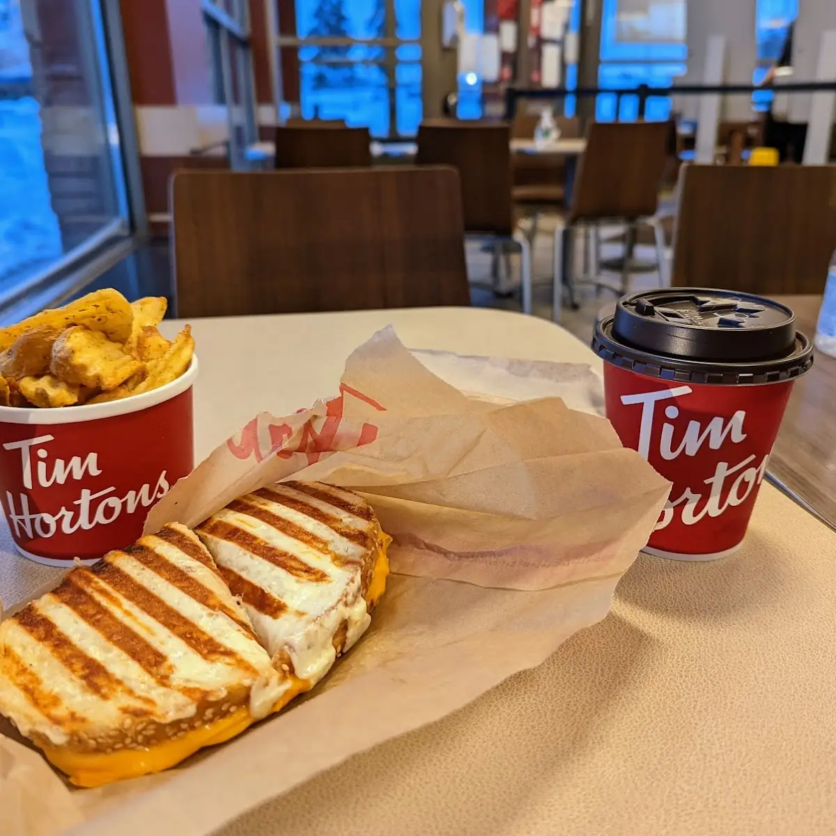 Bacon Grilled Cheese and Fries