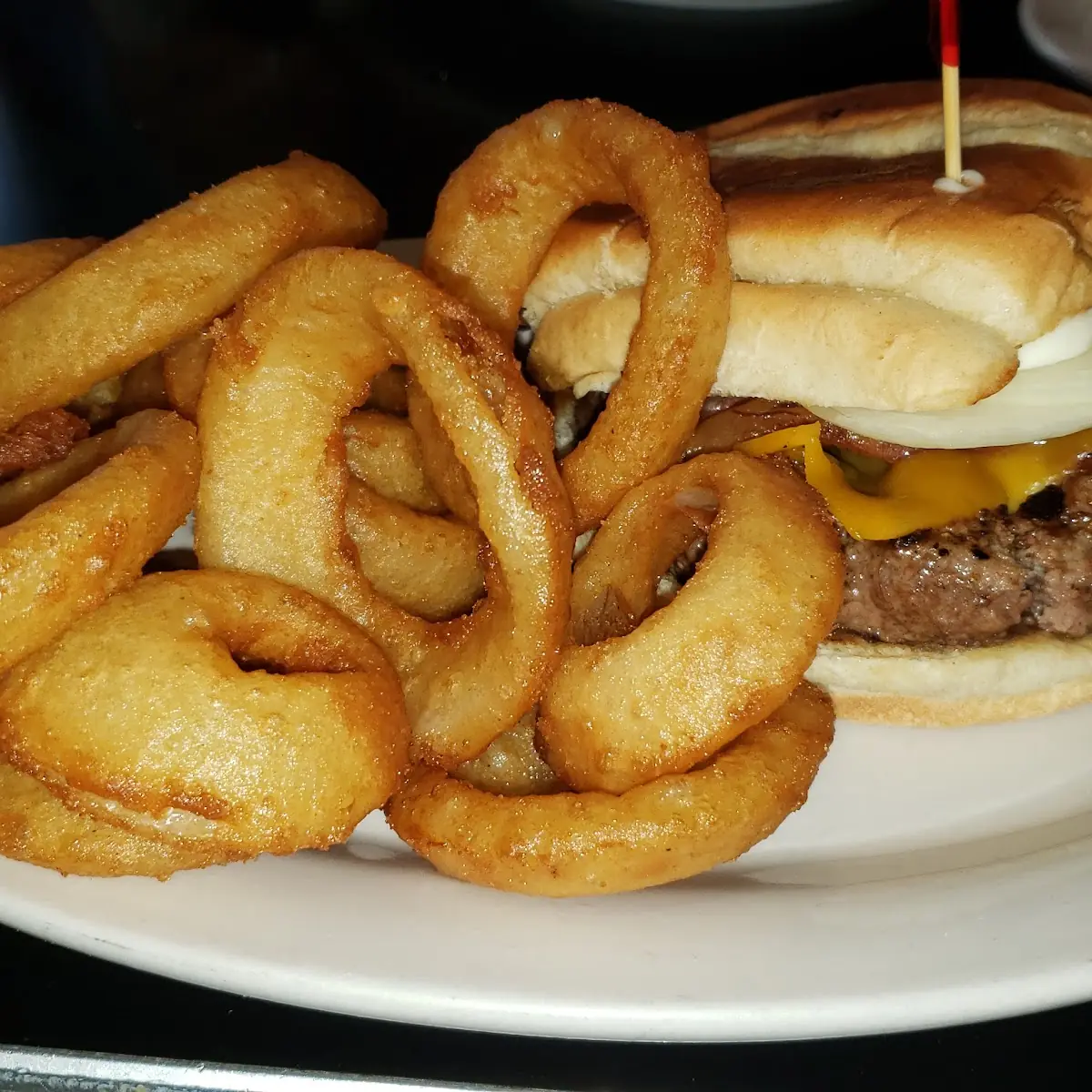 Onion Rings and Burger