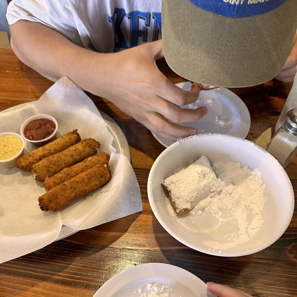 Beignets and Mozzarella Sticks