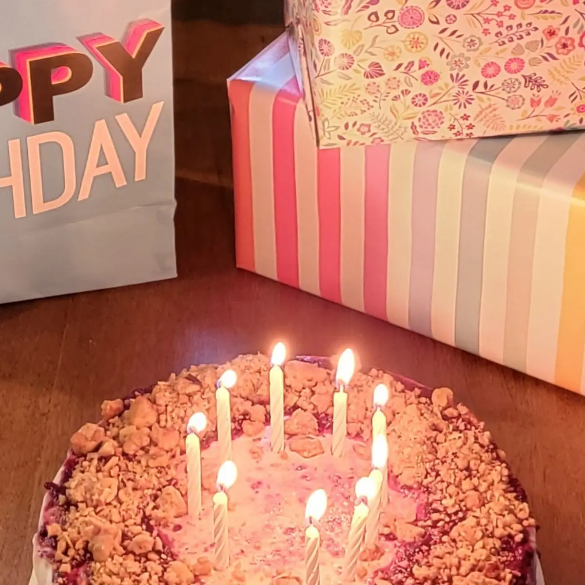 Marionberry Crumble Ice Cream Cake