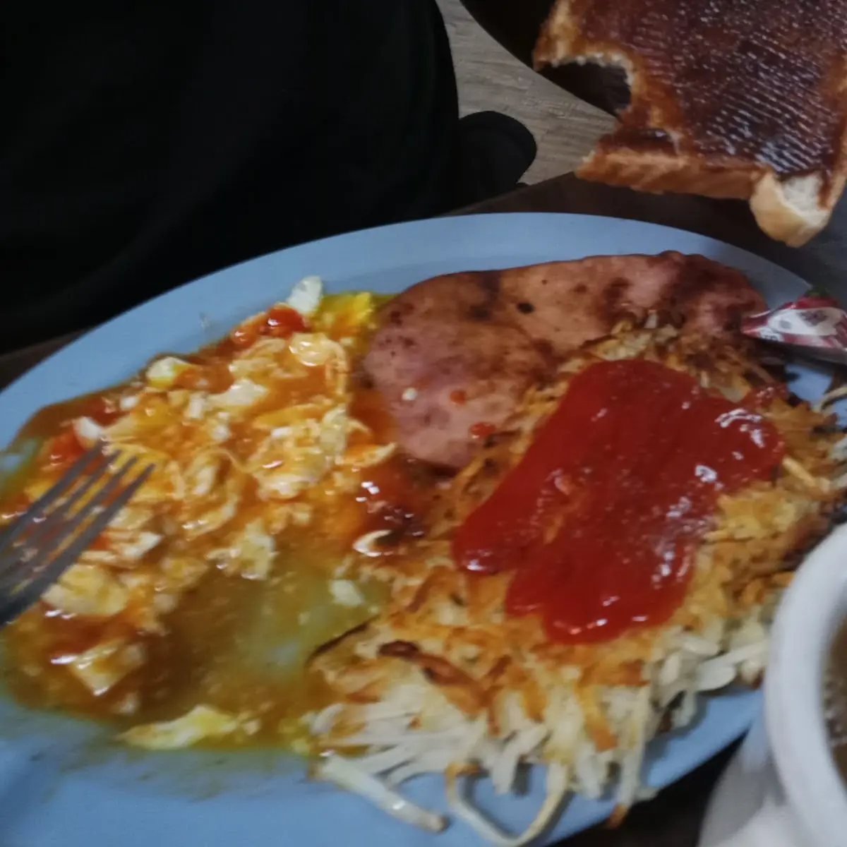 Fried Eggs Country Ham and Hash Browns