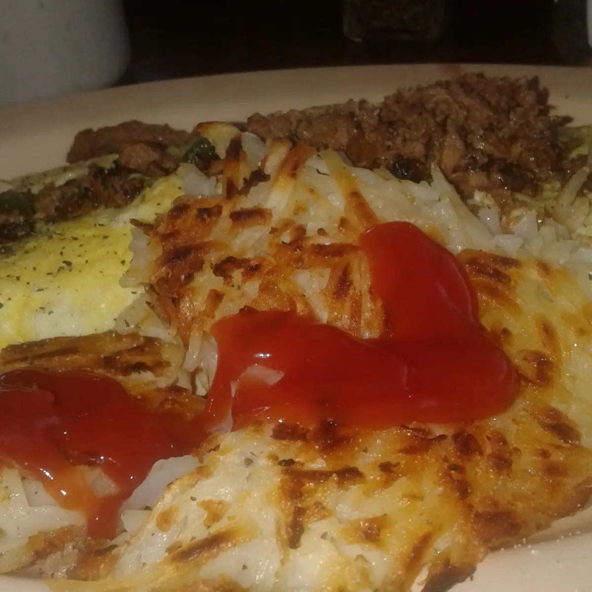 Vegetable Omelet and Hash Brown