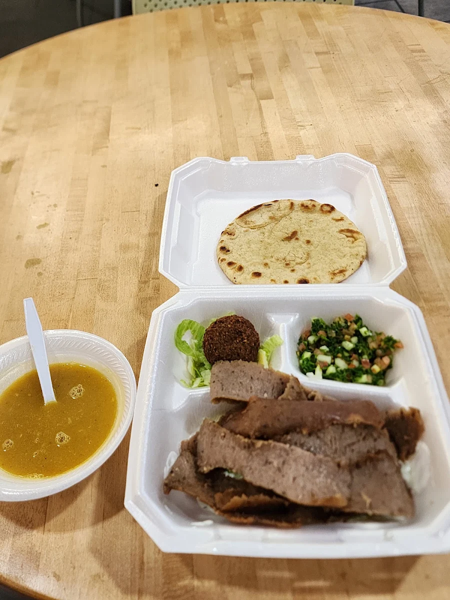 Beef and Lamb Plate with Lentil Soup