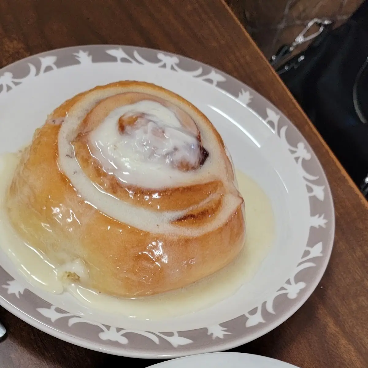 Cinnamon Roll and Hash Browns