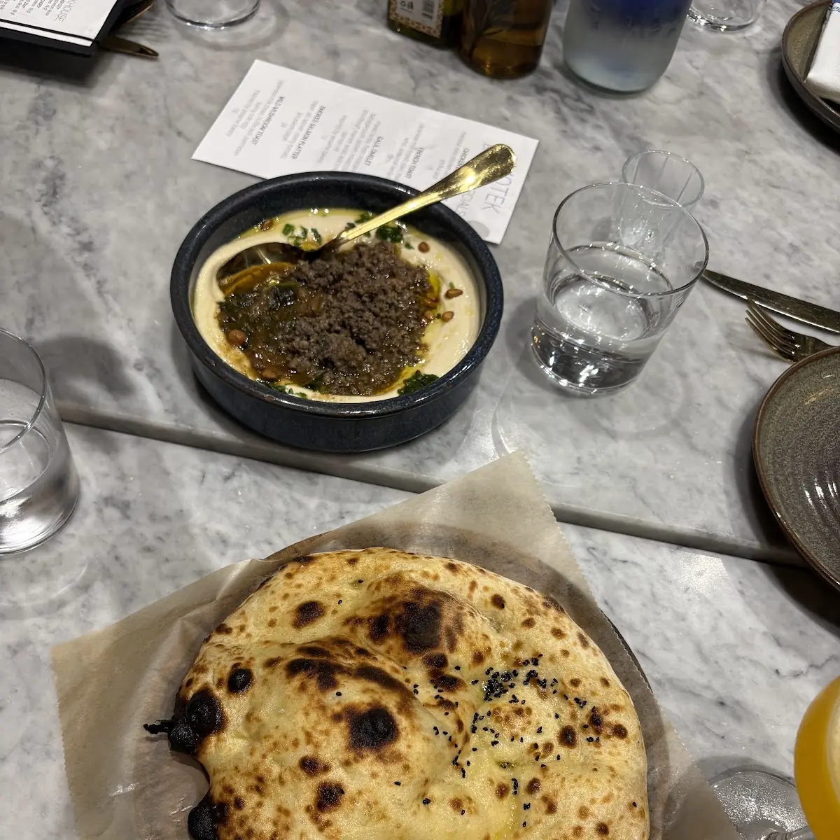Pita Bread with Labneh Hummus