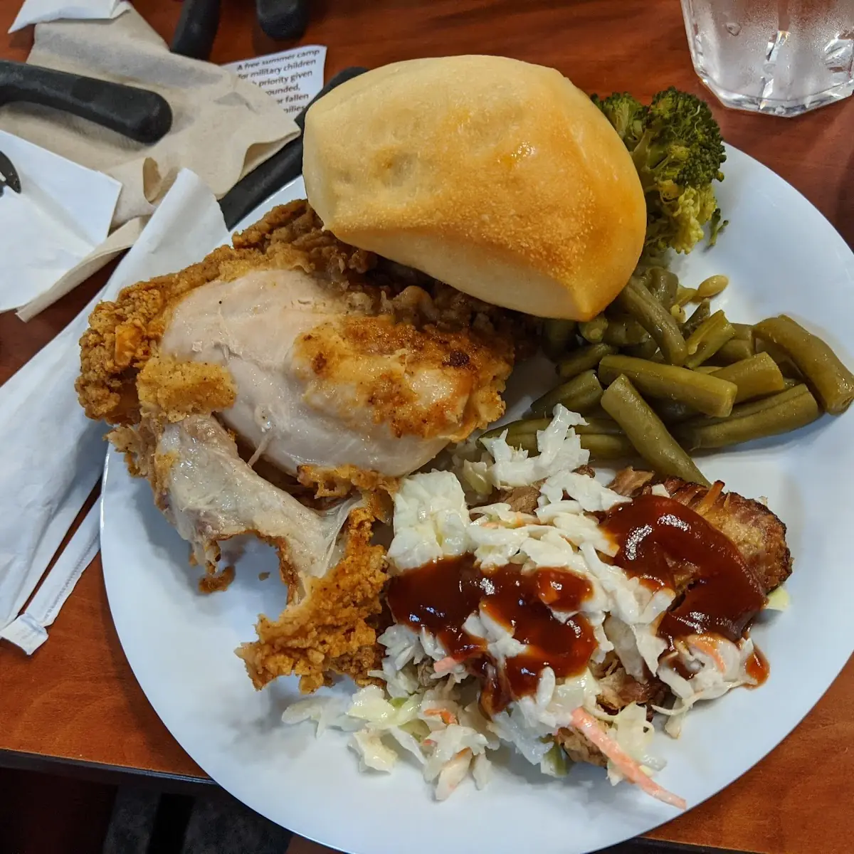 Fried Chicken BBQ Pork and Slaw