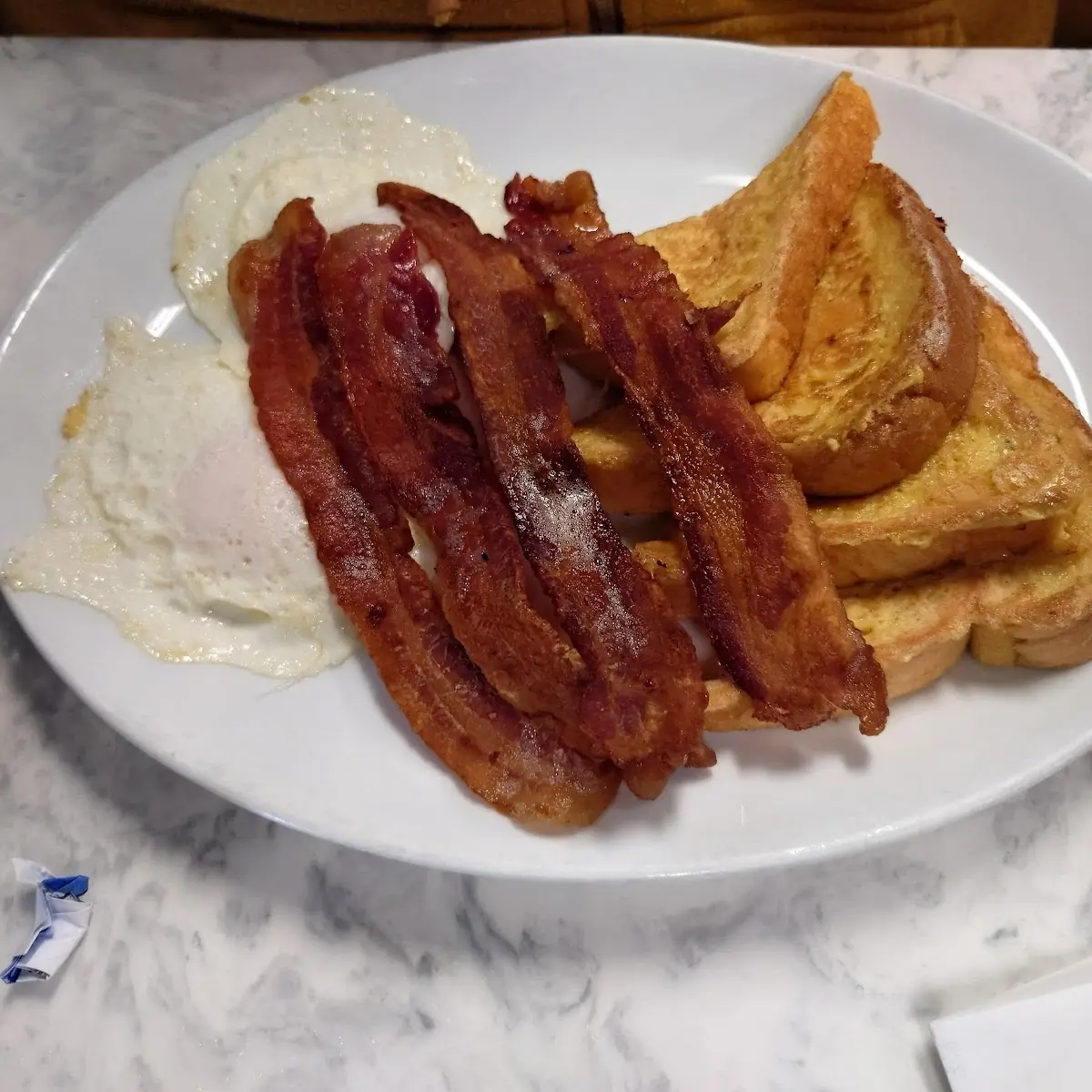 French Toast Eggs and Bacon