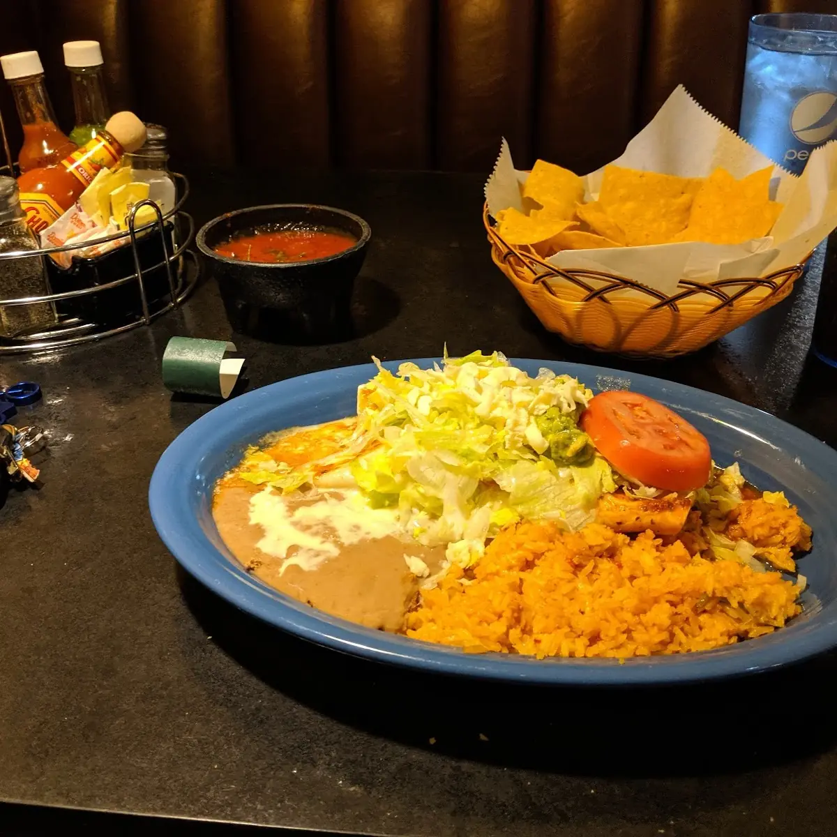 Chile Relleno & Tostada with Rice