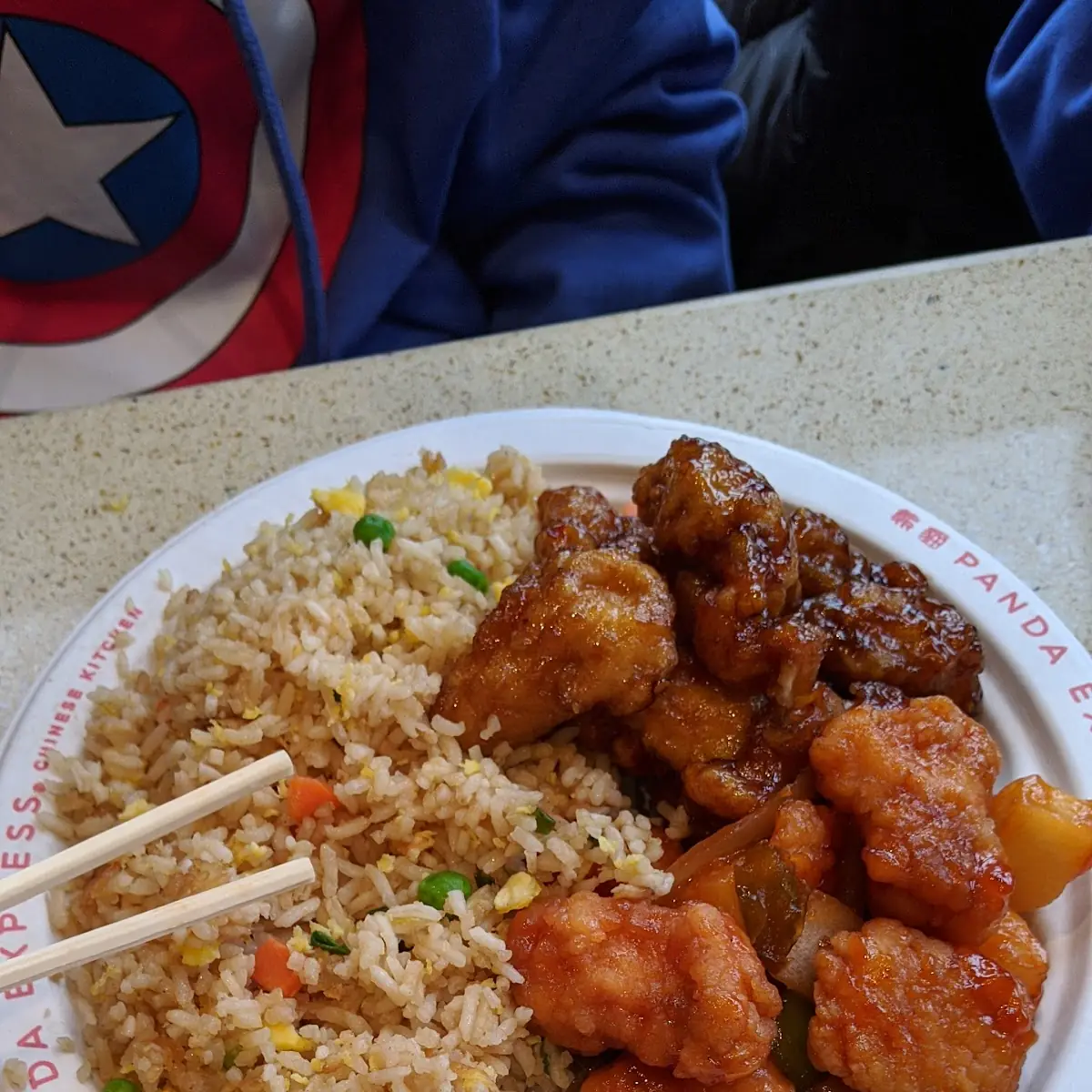 Rice and Orange Chicken