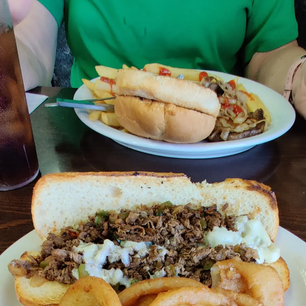 Philly Cheese Steak and Onion Rings