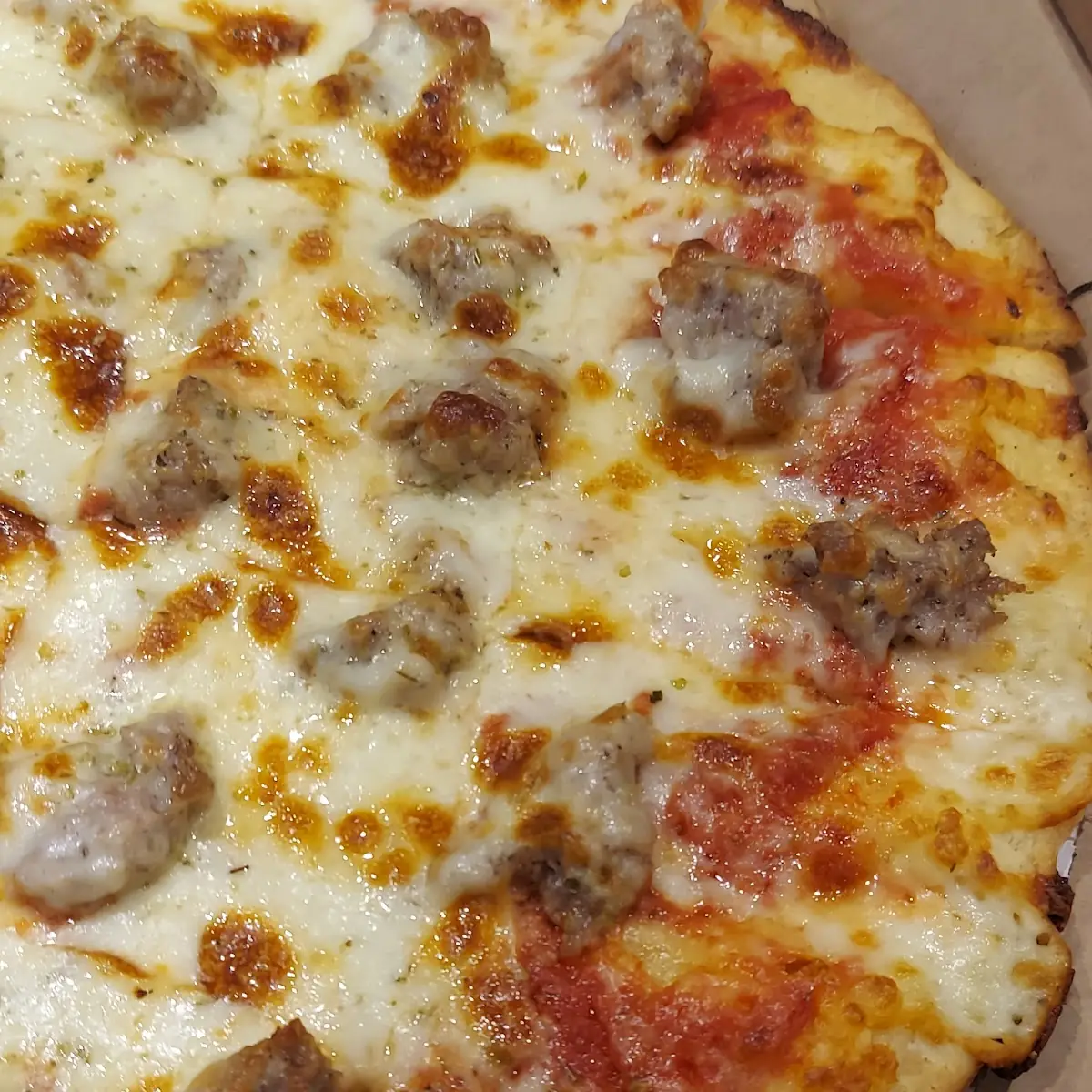 Thin Crust Sausage Pizza