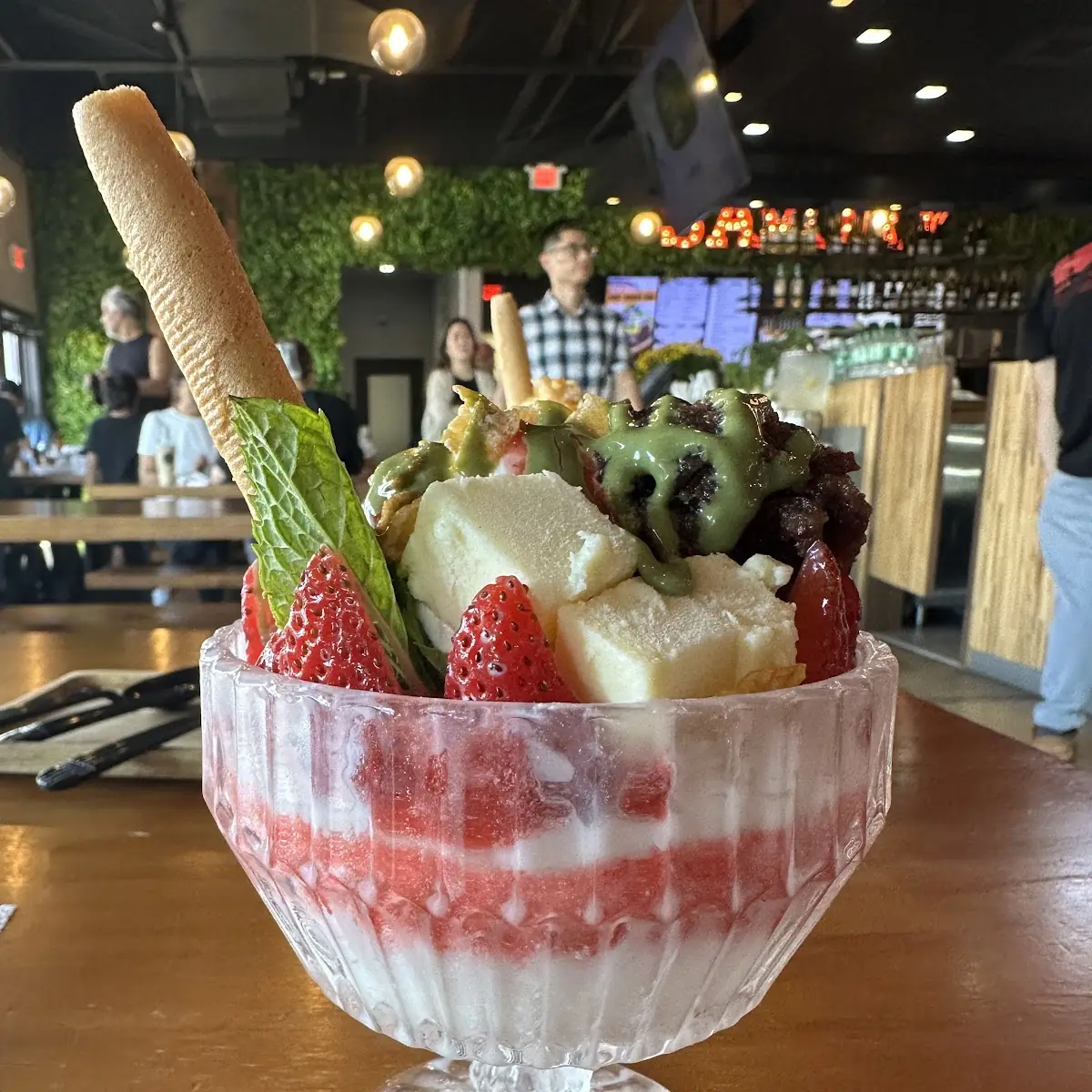 Strawberry Matcha Bingsoo