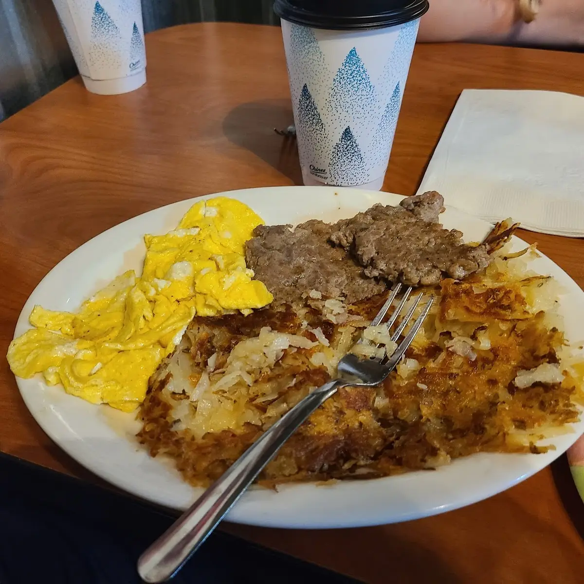 Sausage Eggs and Hash Browns