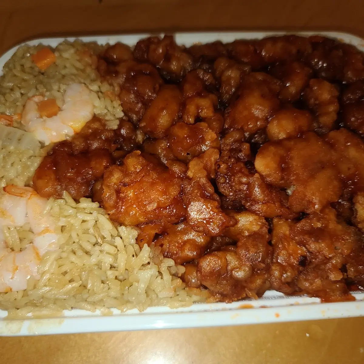 Orange Chicken Shrimp Fried Rice