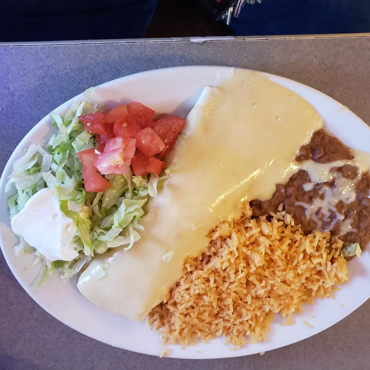 I. Half Grilled Chicken Quesadilla, Burrito, Enchilada, Tostada, Taco and Flauta