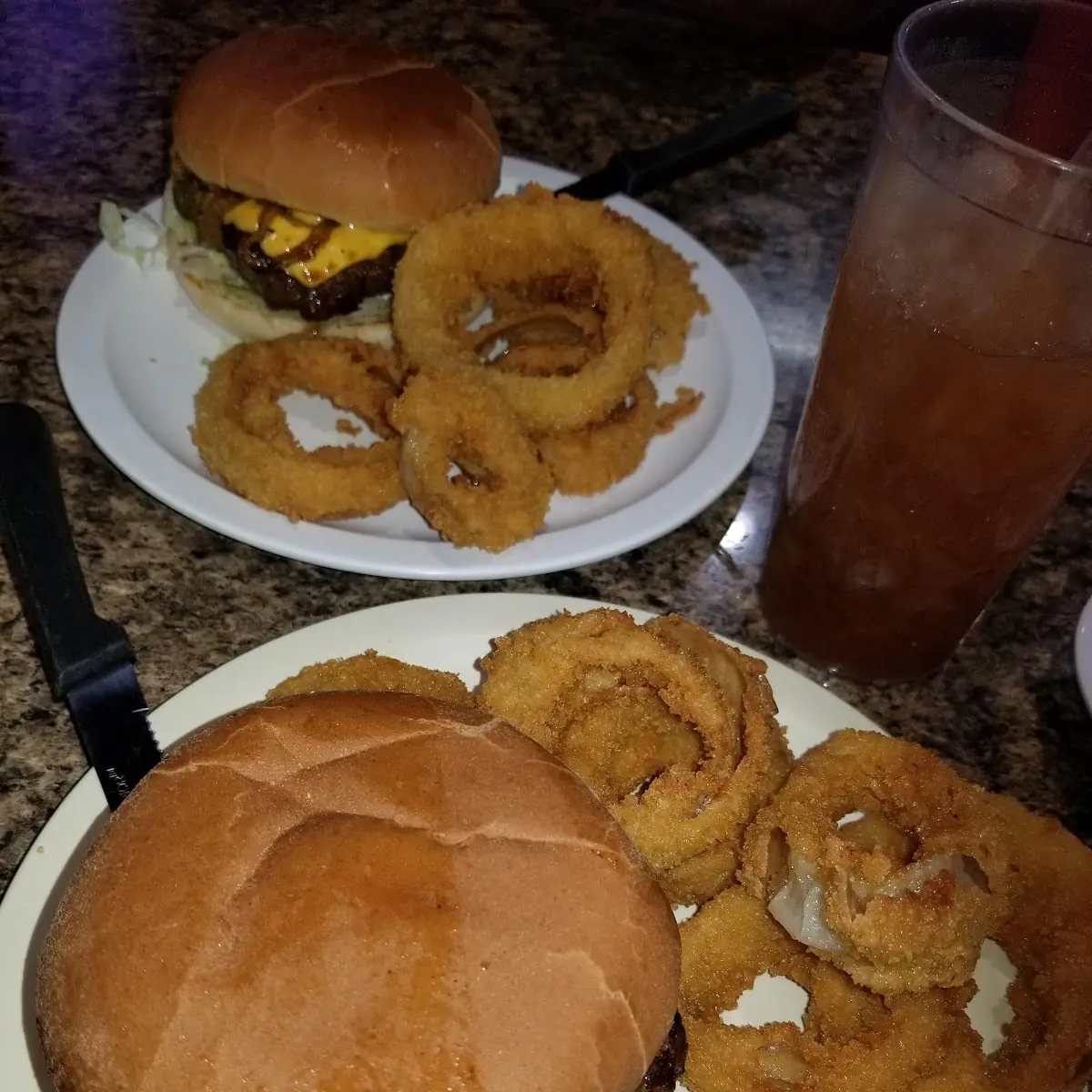 Cheeseburger & Onion Rings