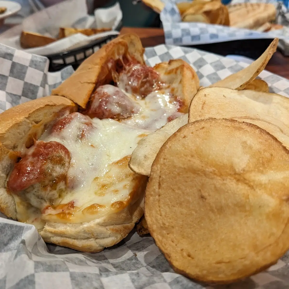 Meatball Parmigiana Sub with Chips