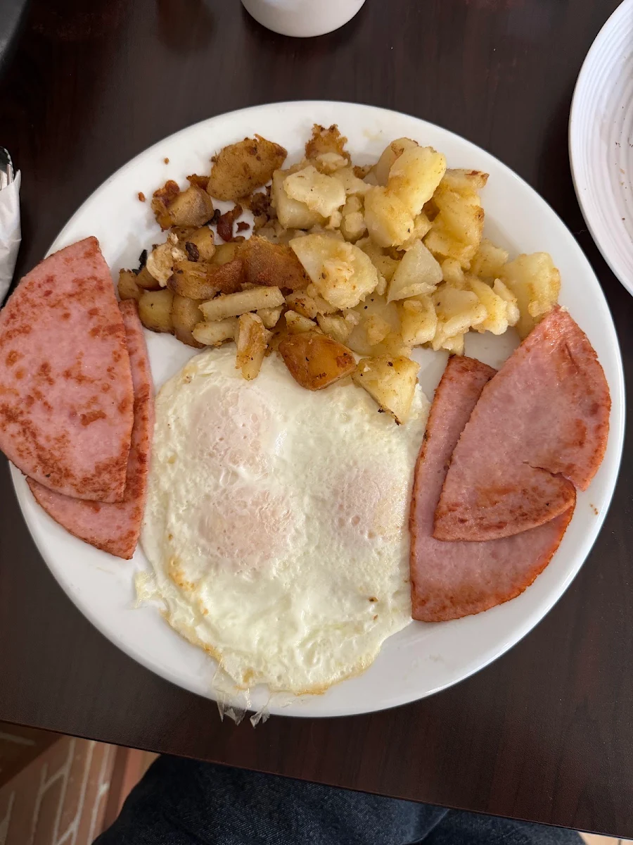 House Breakfast Three Eggs Home Fries and Choice of Sausage Bacon or Ham