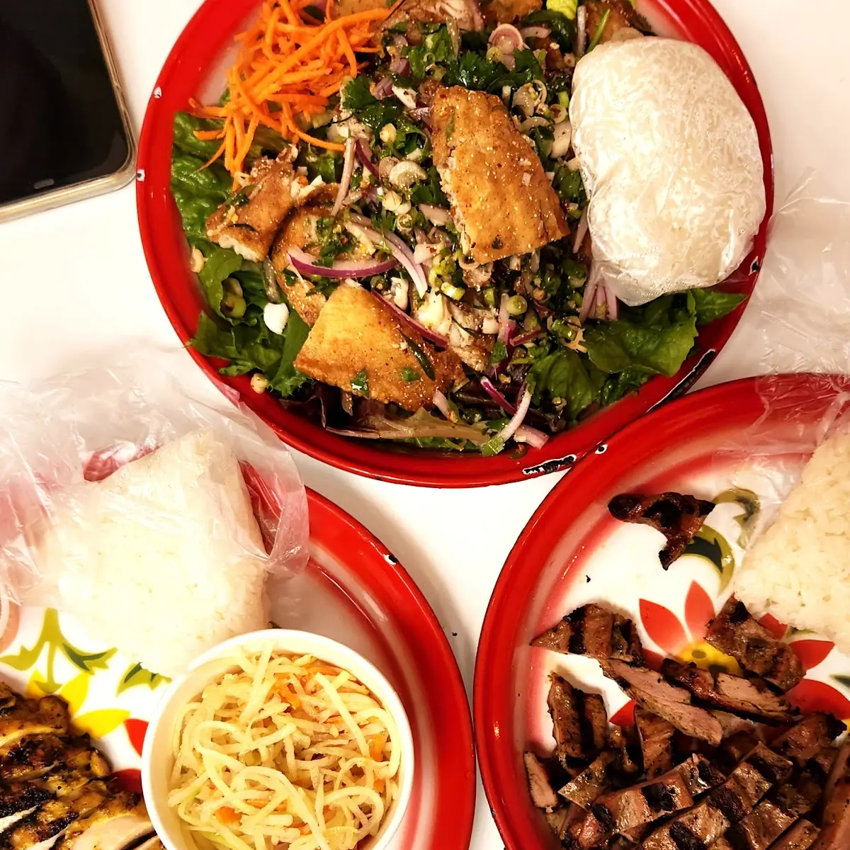 Kai Yang Plate Moo Ping Plate Larb Pla