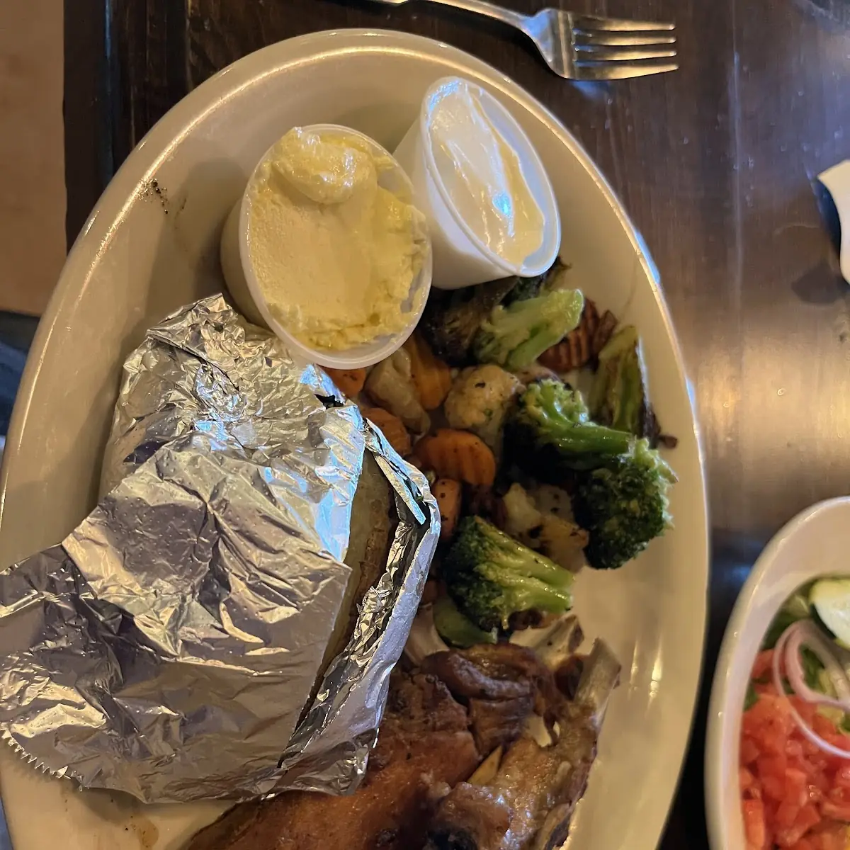Grilled Pork Chops Baked Potato Grilled Vegetables
