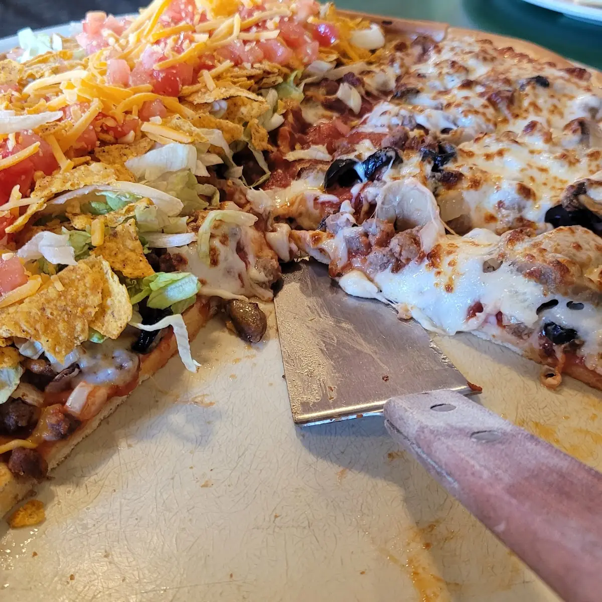 Half Taco Half Meat Lovers Pizza