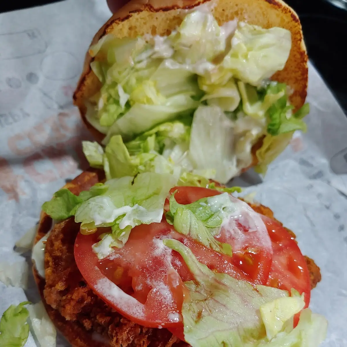 Open Faced Spicy Chicken Sandwich