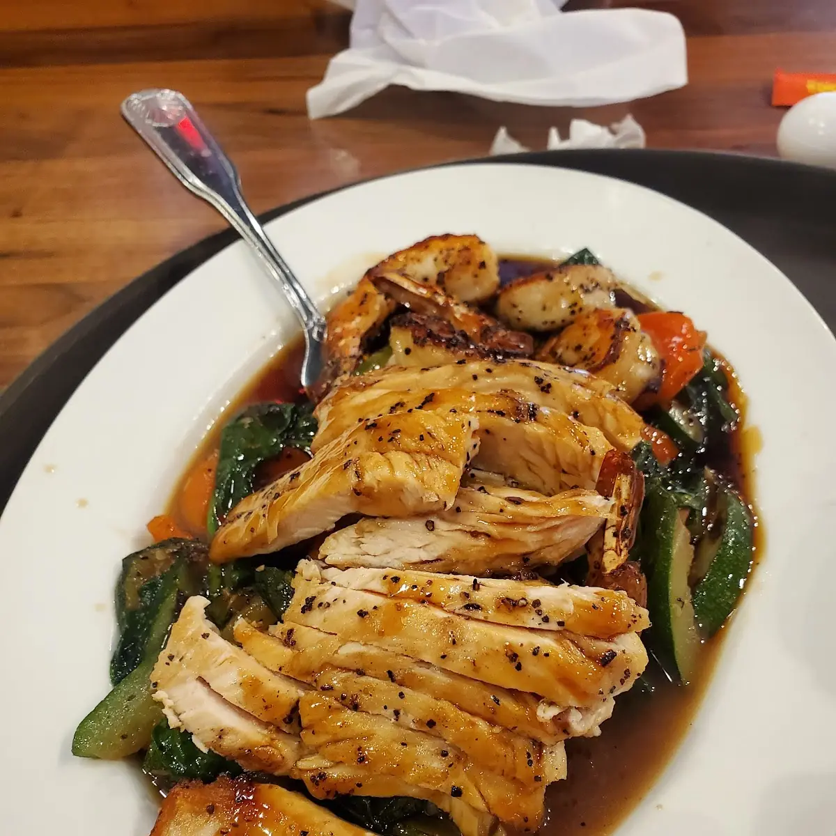 Teriyaki Chicken and Shrimp with White Rice