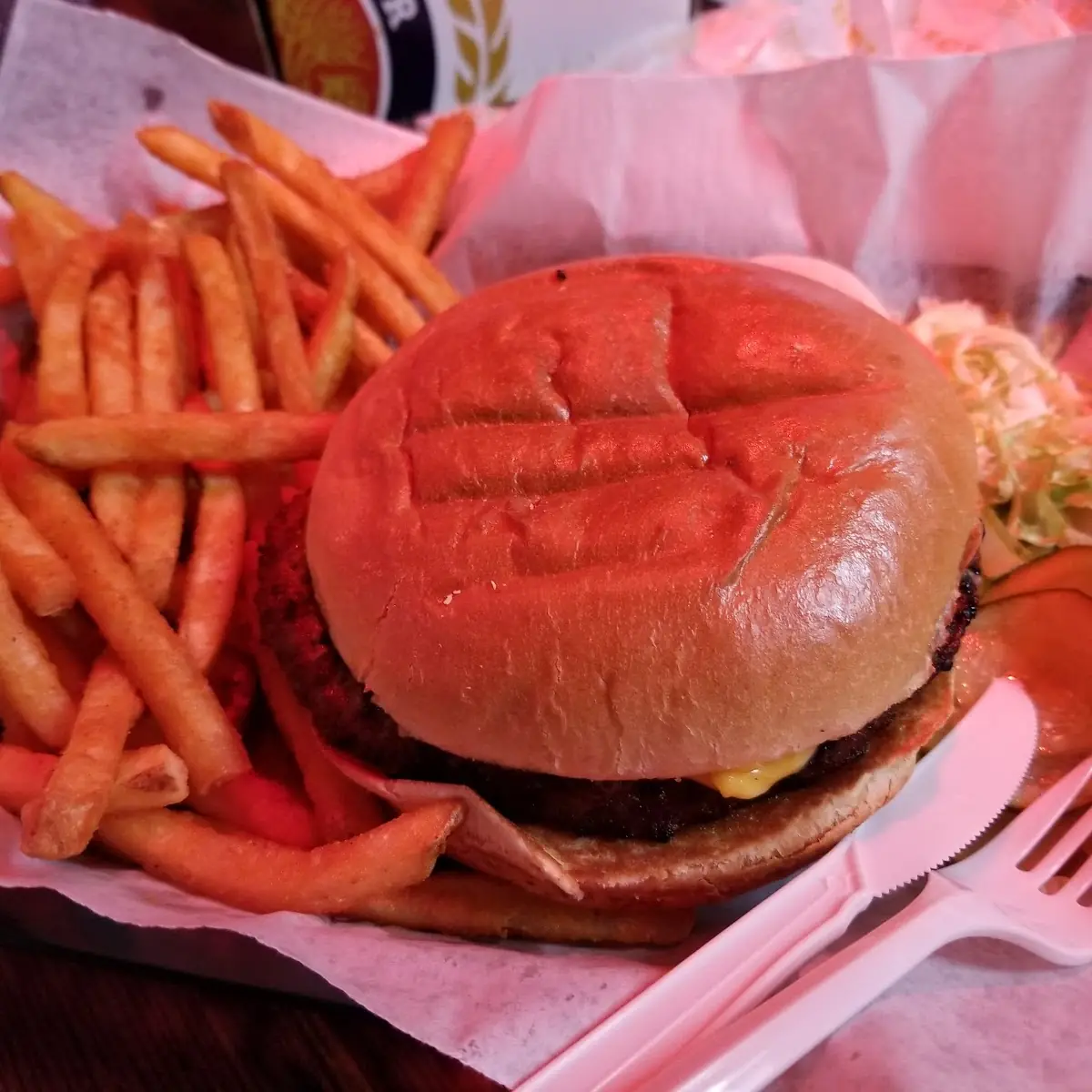 Cheese Burger and Fries