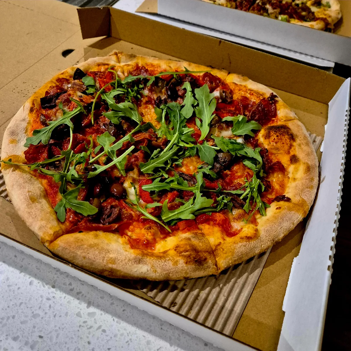 Mild Salami Pizza, Red Door Pizza