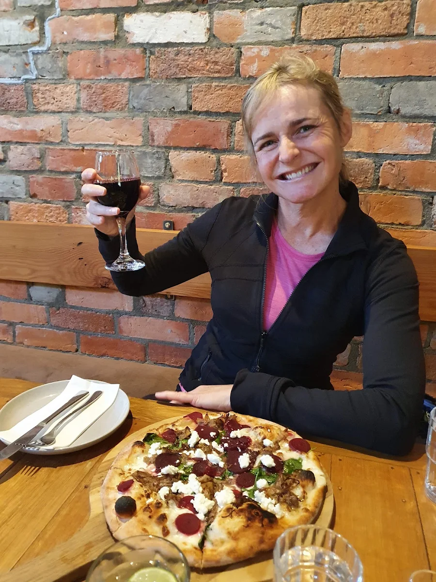 Pizza Wine and a Gorgeous Big Smile, Red Door Pizza
