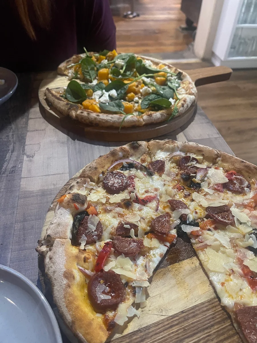 Pumpkin Pizza & Chorizo Pizza, Red Door Pizza